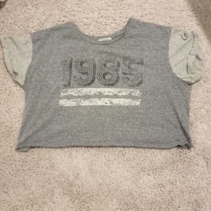 Charlotte Russe Grey Cropped Shirt Size XL